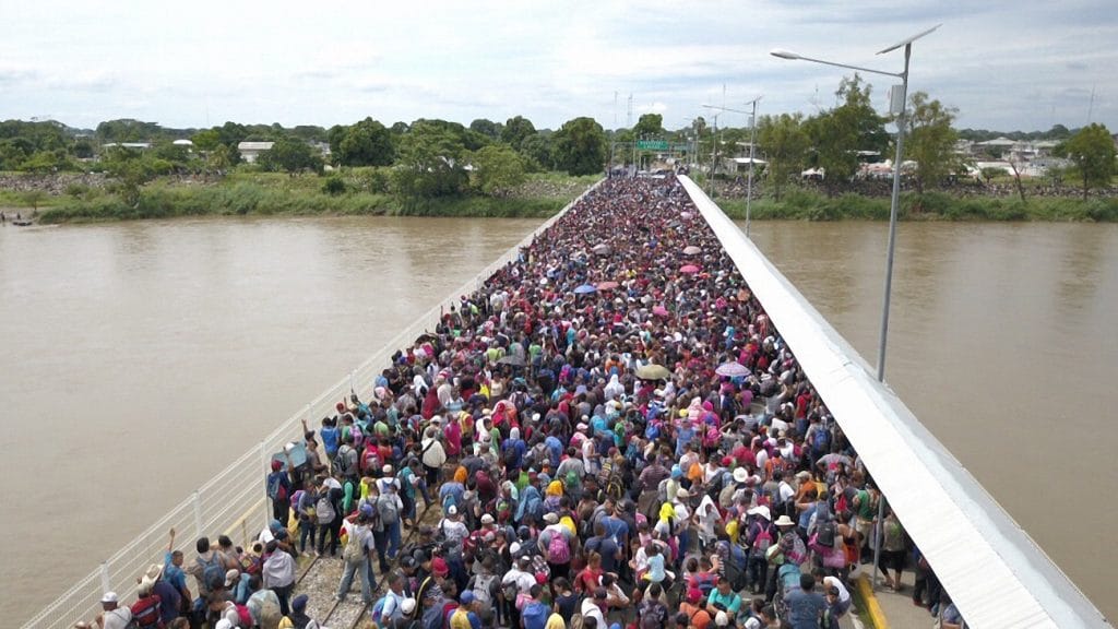 Migrantes en la frontera México-Guatemala.